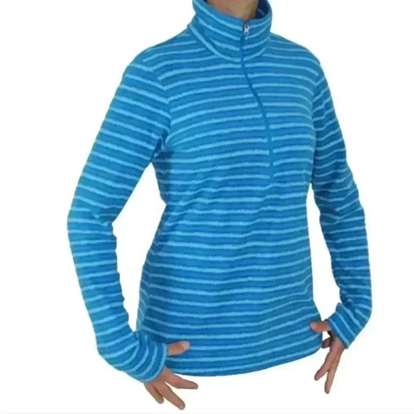 Columbia Sweaters - Columbia Blue Striped Fleece Half Zip Pullover Sweater. Size XS